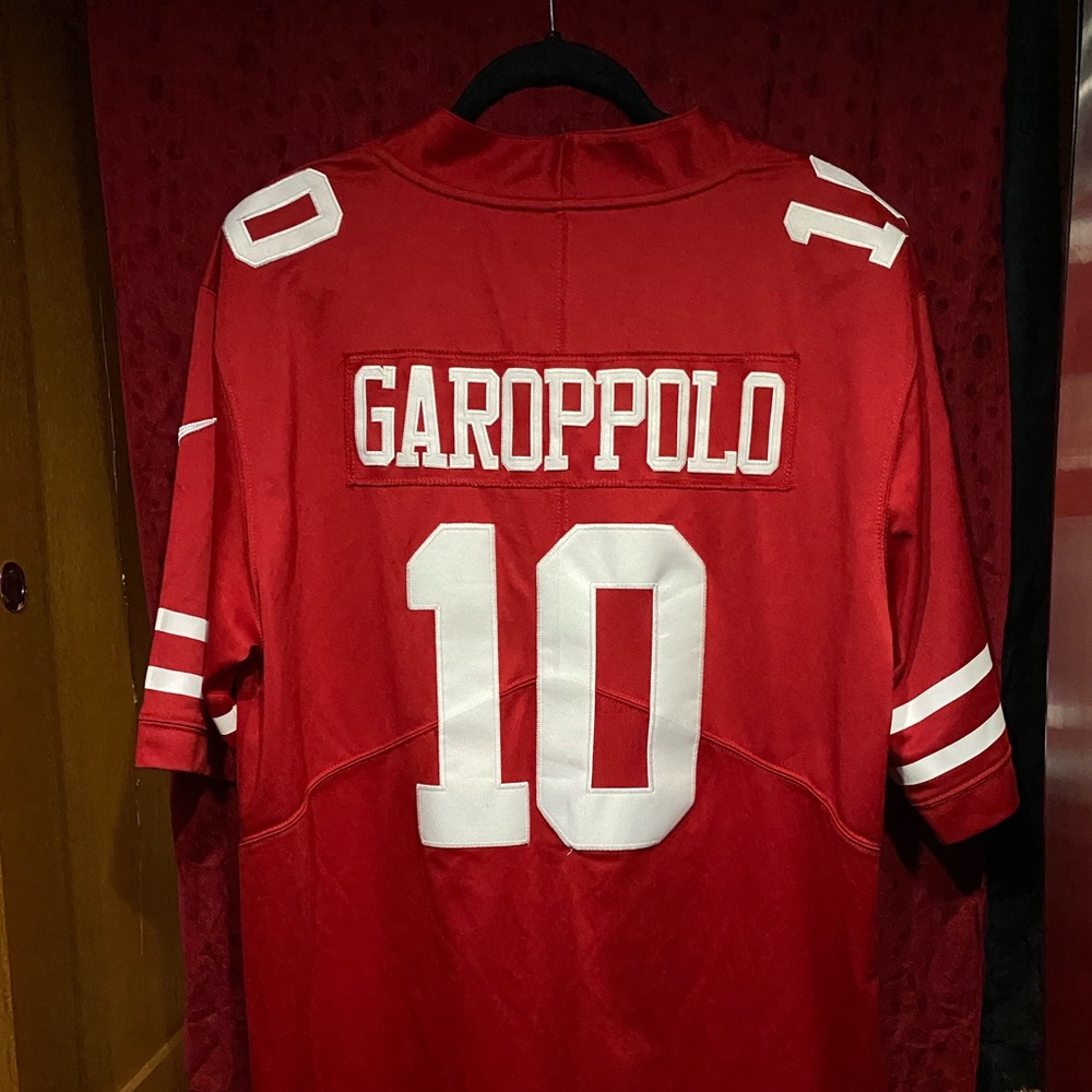 Large 49ers Jersey, Authentic and stitched numbers.